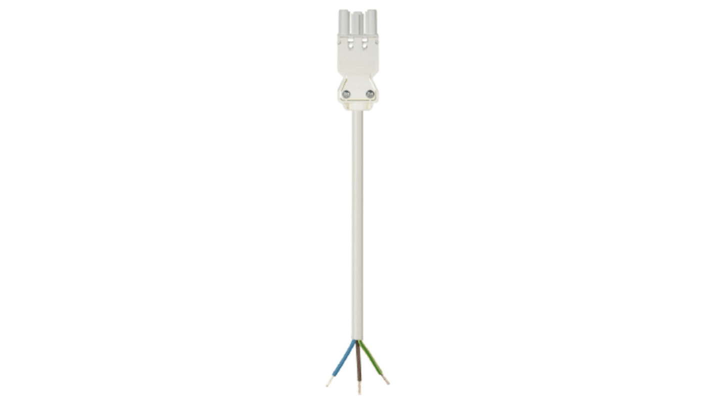 Wieland GST18 Series Cable Assembly, 3-Pole, Female, 3-Way, 16A, IP40