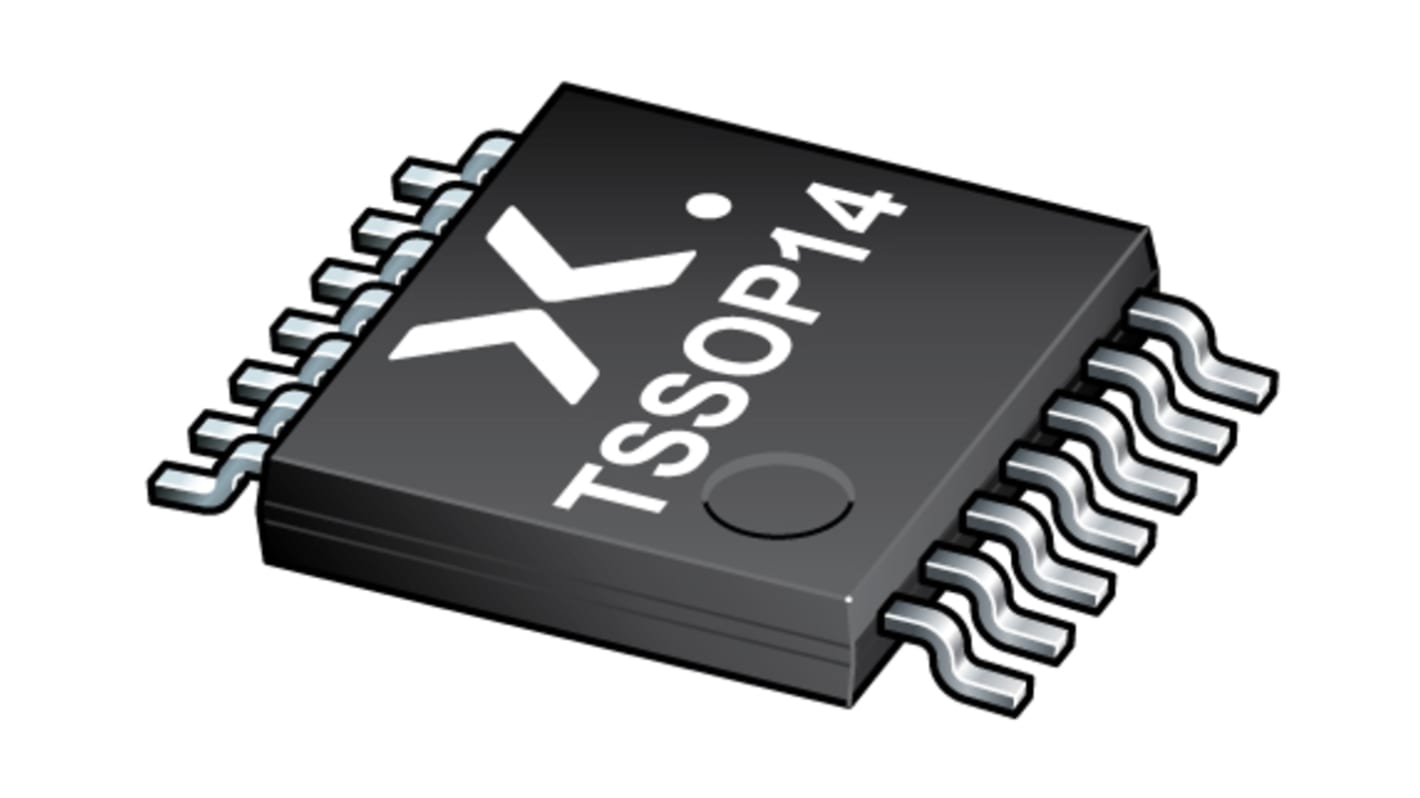 Nexperia Logikgatter, 4-Elem., NAND, 74LVC, Single Ended, 24mA, 14-Pin, TSSOP, 2 Schmitt-Trigger-Eingang