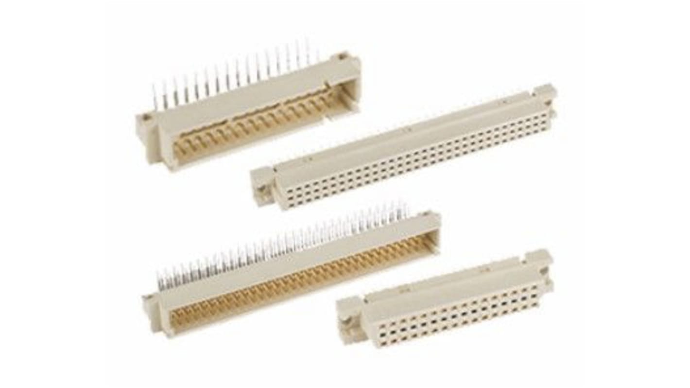 Amphenol Communications Solutions C2 DIN 41612-Steckverbinder Stecker gewinkelt, 48-polig / 3-reihig, Raster 2.54 mm,