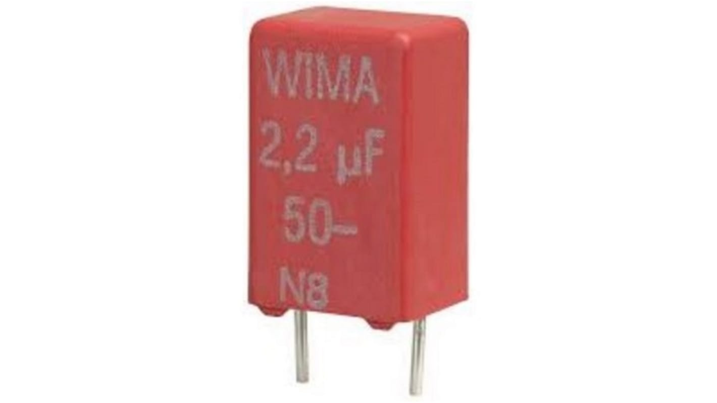 Condensador de película WIMA, 4.7nF, ±20%, 160 V ac, 250 V dc, Montaje en orificio pasante