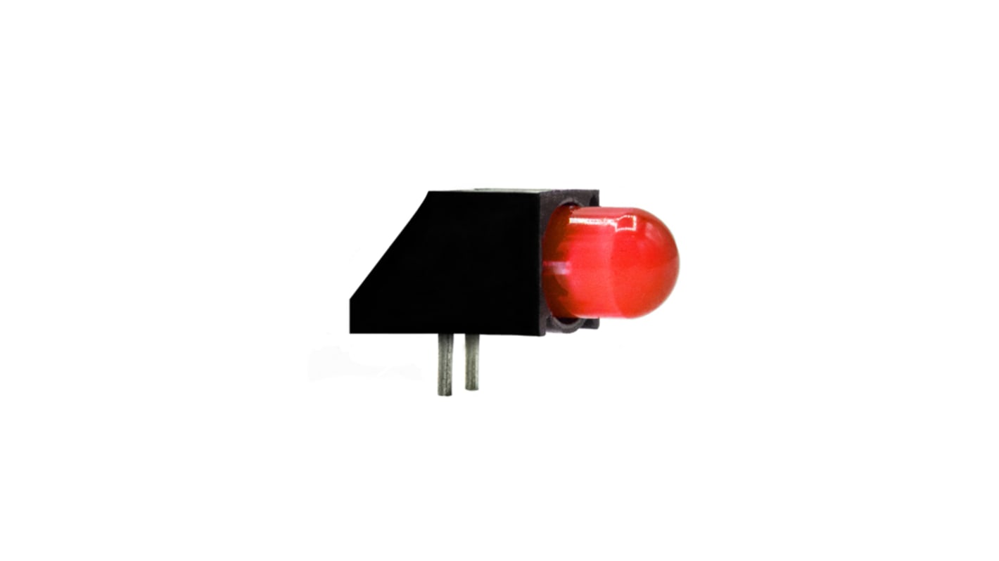 Indicatore LED per PCB Rosso Dialight, 60 °, 1 LEDs, Right-angle, 7,5 V, Montaggio con foro passante