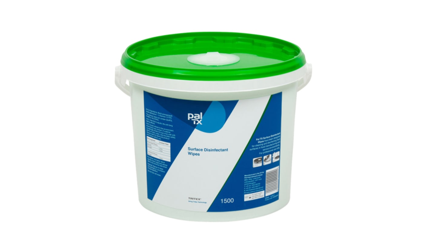 PAL TX Desinfektionsmittel-Reinigungstücher, Blau, 195 x 195mm, 1500 Tücher pro Packung