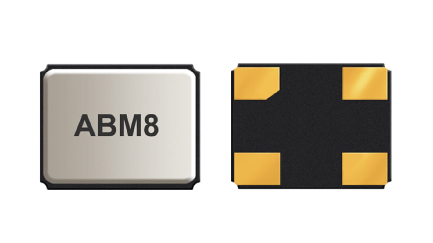 Abracon 14.7456MHz Quarzmodul, Oberflächenmontage, ±10ppm, 18pF, B. 2.5mm, H. 0.8mm, L. 3.2mm, SMD, 4-Pin