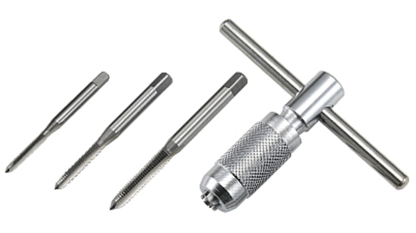 Hozan Threading Tap, M3, M4, M5 Thread, 0.5 mm, 0.7 mm, 0.8 mm Pitch, Metric Standard