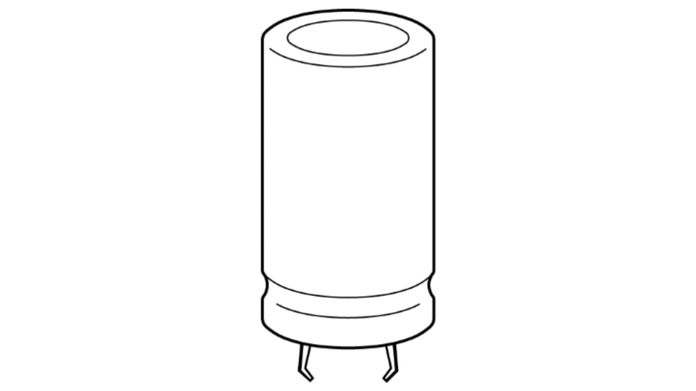 Condensador electrolítico Epcos serie B41231, 10000μF, ±20%, 35V dc, de encaje a presión, 30 (Dia.) x 30mm, paso 10mm