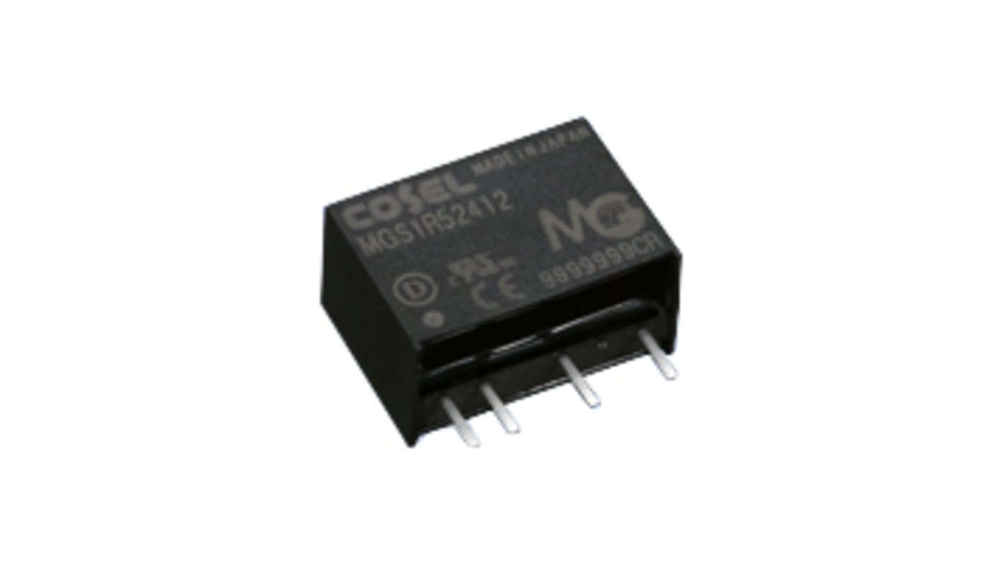 Cosel MGF DC-DC Converter, 15V dc/ 100mA Output, 9 → 36 V dc Input, 1.5W, PCB Mount, +85°C Max Temp -40°C Min