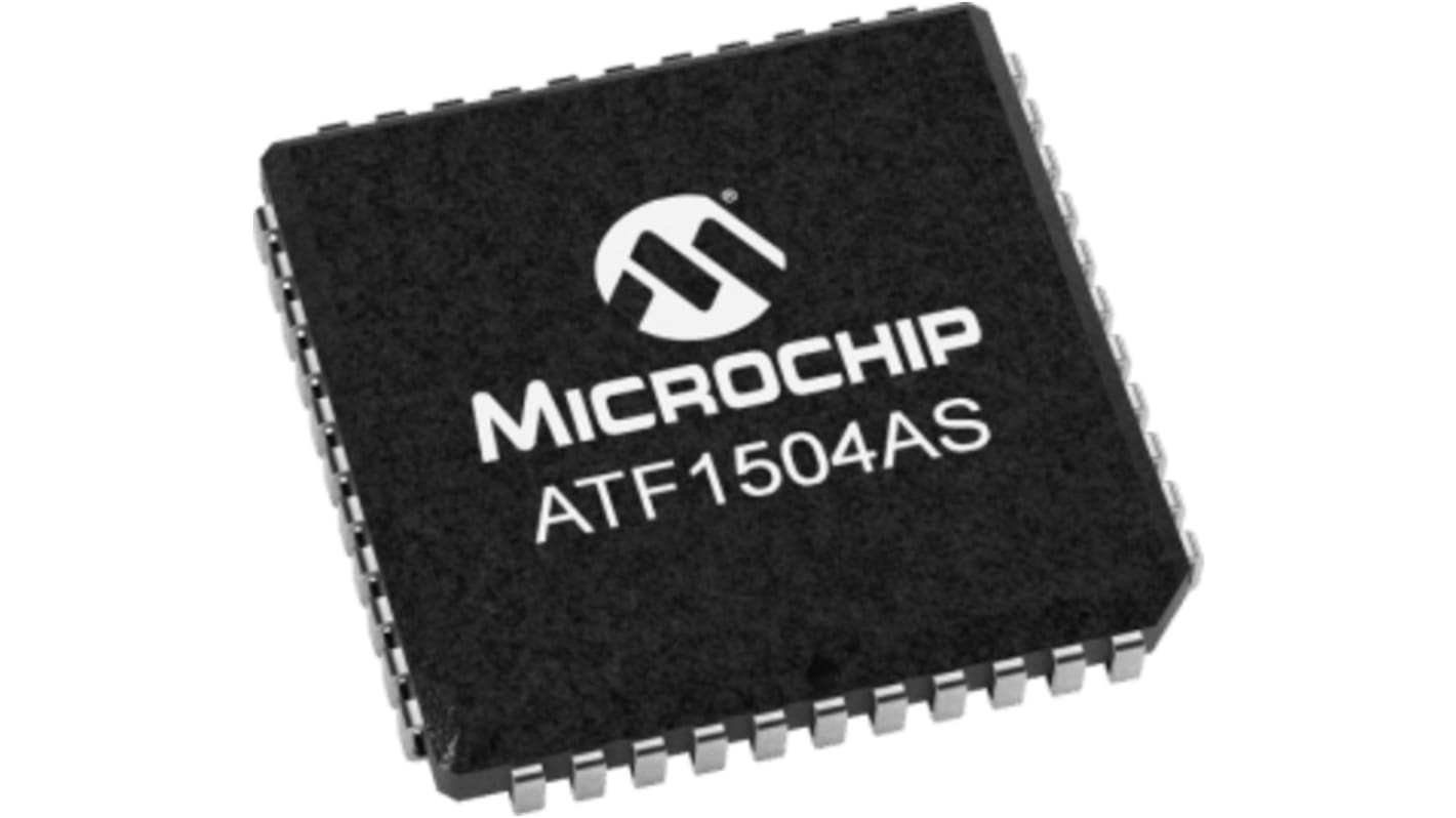 Microchip ATF1504AS-10JU84, CPLD ATF1504AS EEPROM 64 Cells, 64 I/O, 4 Labs, 10ns, ISP, 84-Pin PLCC