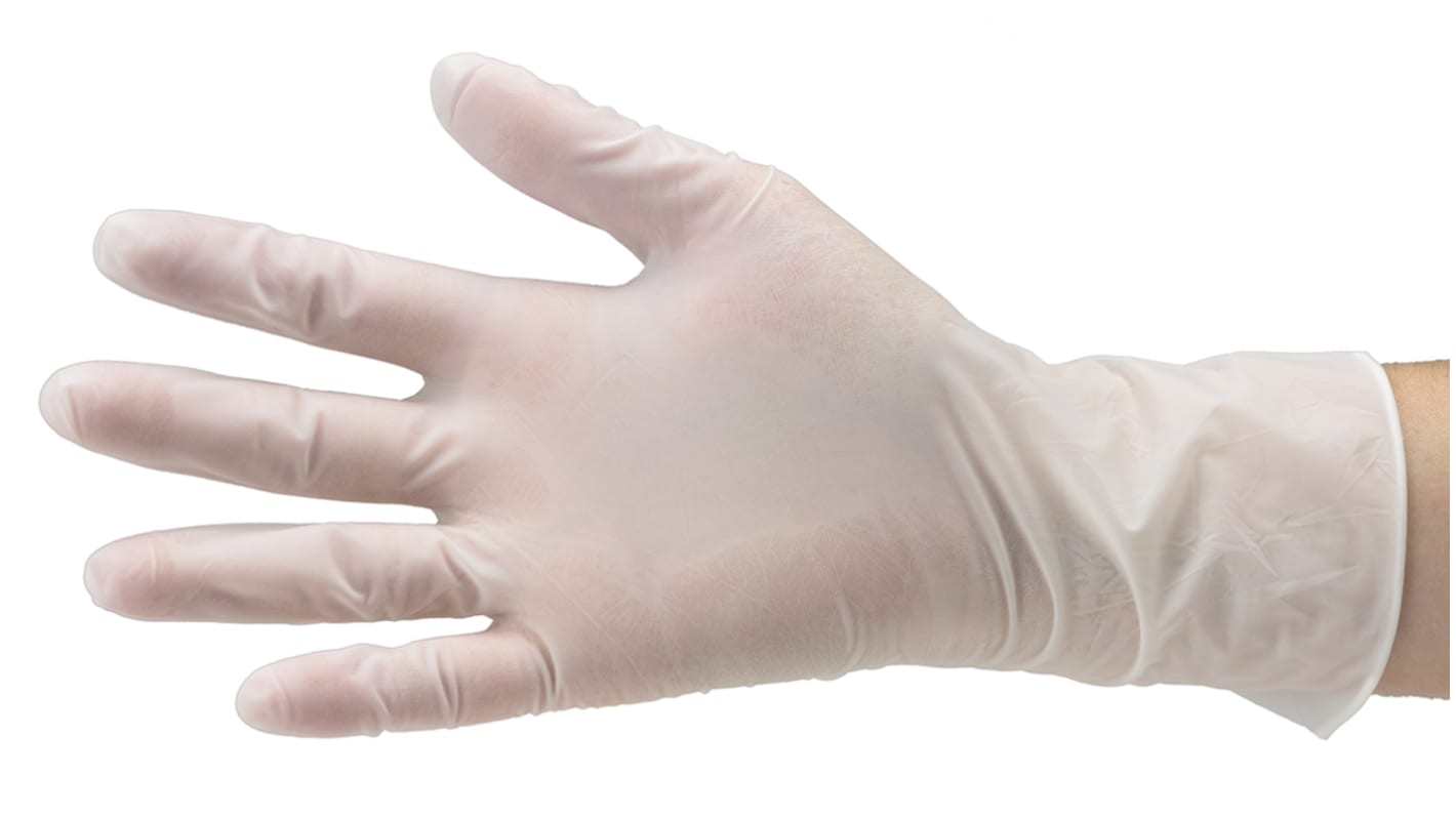 Guantes desechables EUROSTAT de Nitrilo Blanco, talla 9, L, caja de 100 unidades