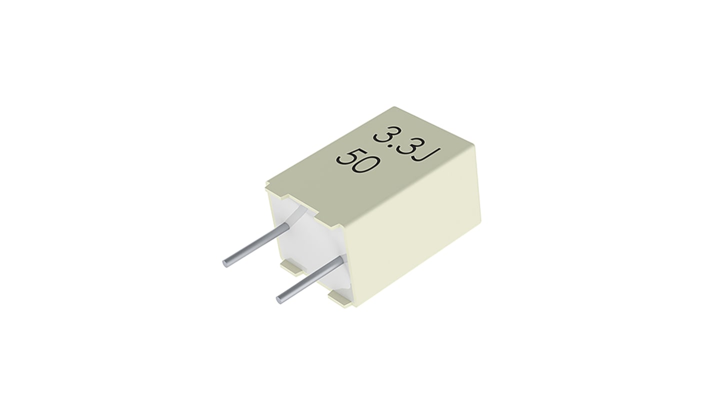 KEMET R82 Metallised Polyester Film Capacitor, 63 V ac, 100 V dc, ±10%, 330nF, Through Hole