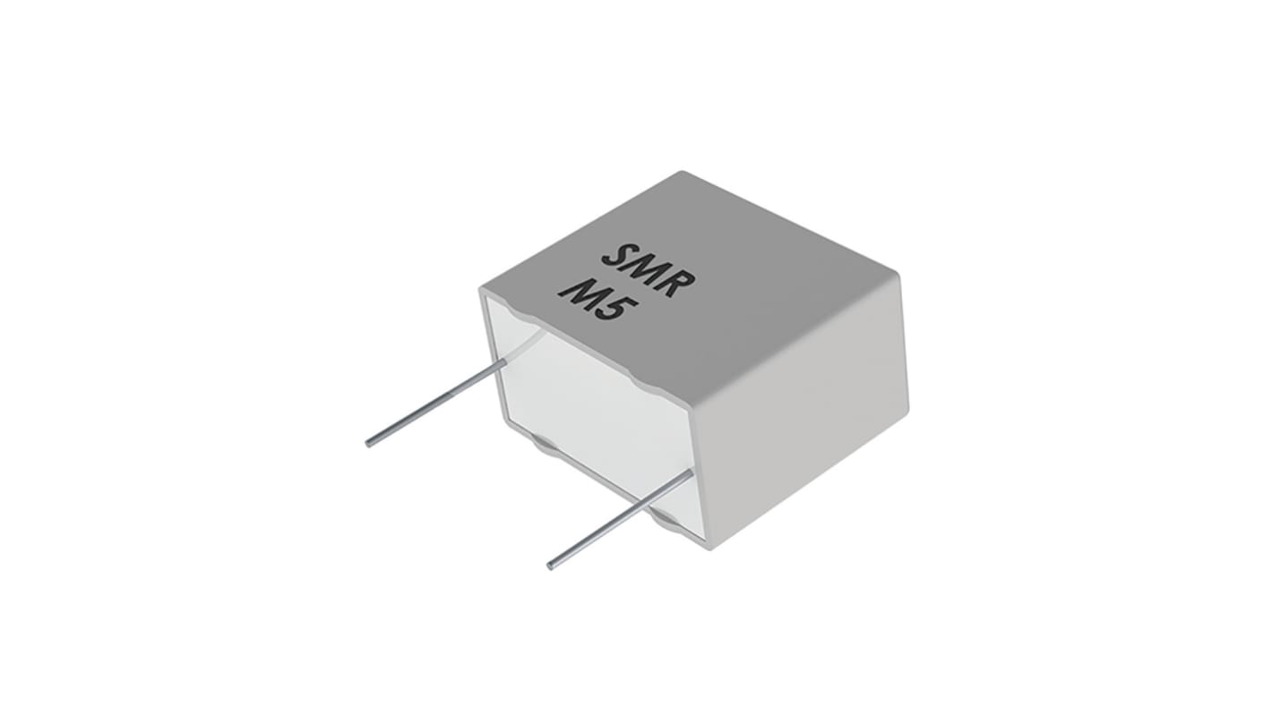 KEMET SMR Metallised Polyphenylene Sulphide Film Capacitor, 40 V ac, 63V dc, ±5%, 100nF, Through Hole