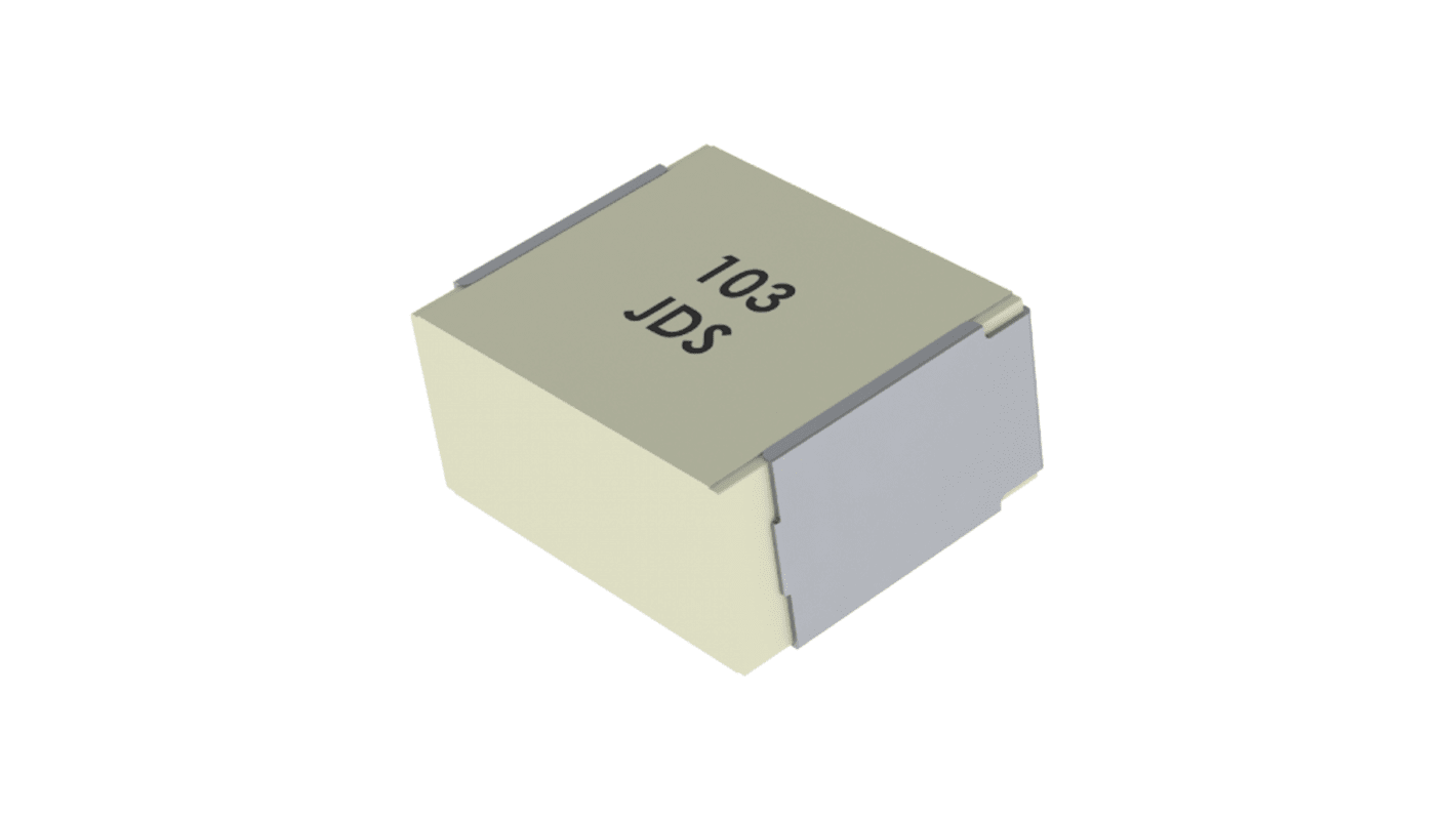 Condensador de película de polisulfuro de fenileno (PPS) KEMET, 100nF, ±5%, 63 V ac, 100V dc, Montaje en Superficie