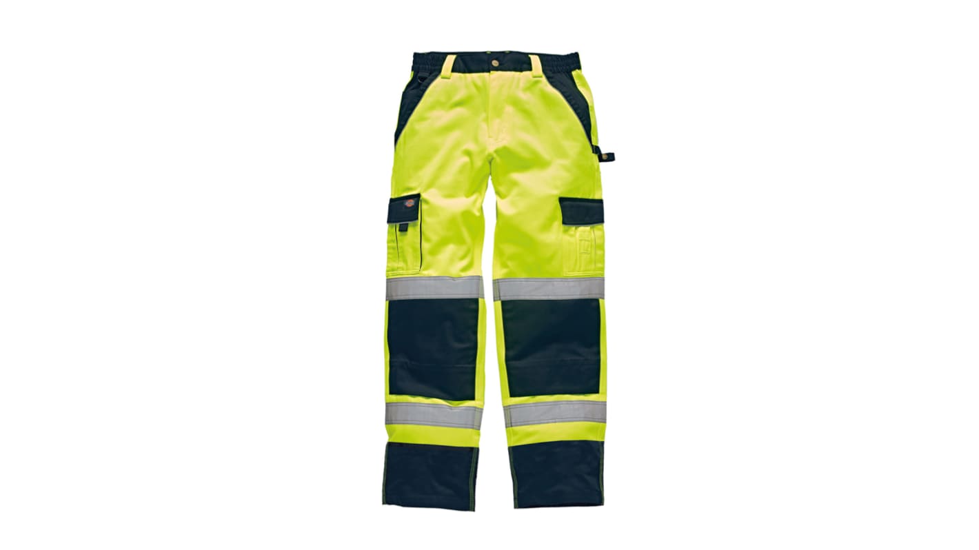 Dickies SA30035 Yellow/Navy Hi Vis Work Trousers, 38in Waist Size