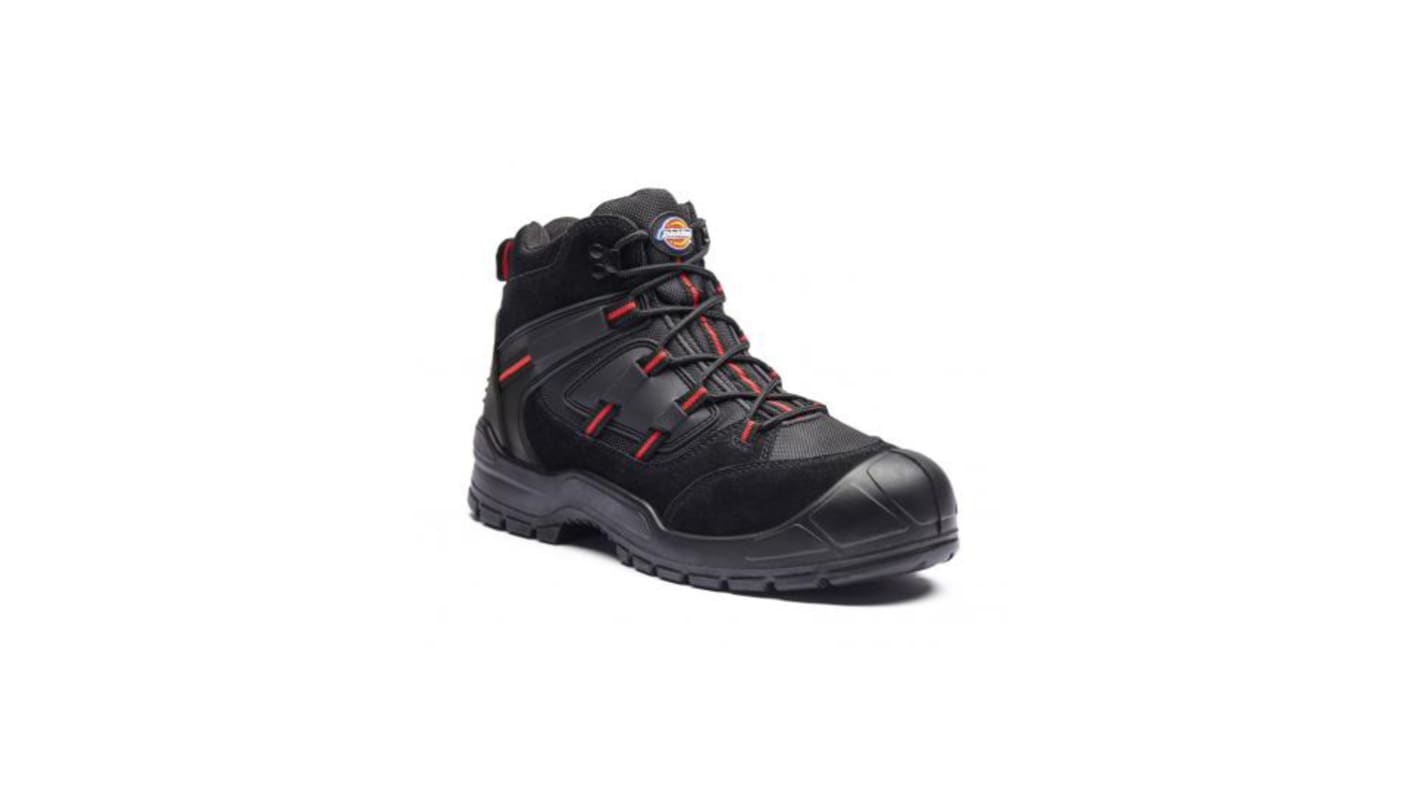 Dickies FA24/7B Black/Red Steel Toe Capped Men's Safety Boots, UK 7, EU 41