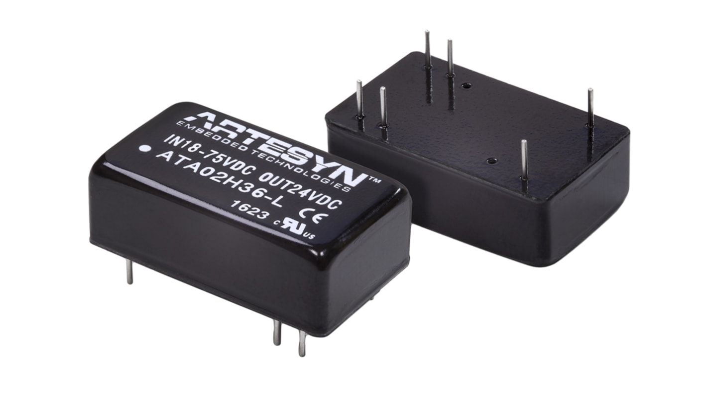 Przetwornica DC-DC, 8W, Uwe 9 → 36 V DC, Uwy 24V dc, Iwy 335mA, Artesyn Embedded Technologies