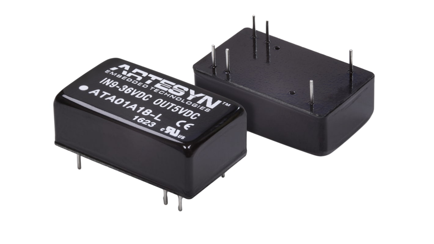 Artesyn Embedded Technologies ATA DC-DC Converter, 12V dc/ 500mA Output, 18 → 75 V dc Input, 6W, Through Hole,