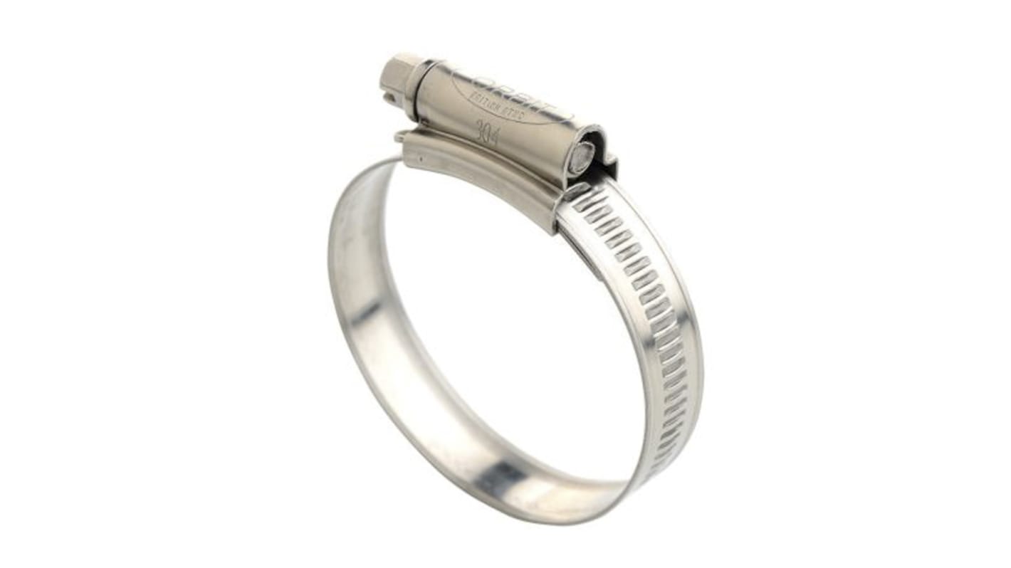 RS PRO Stainless Steel 316 Slotted Hex Hose Clip, 14.7mm Band Width, 22 → 30mm ID