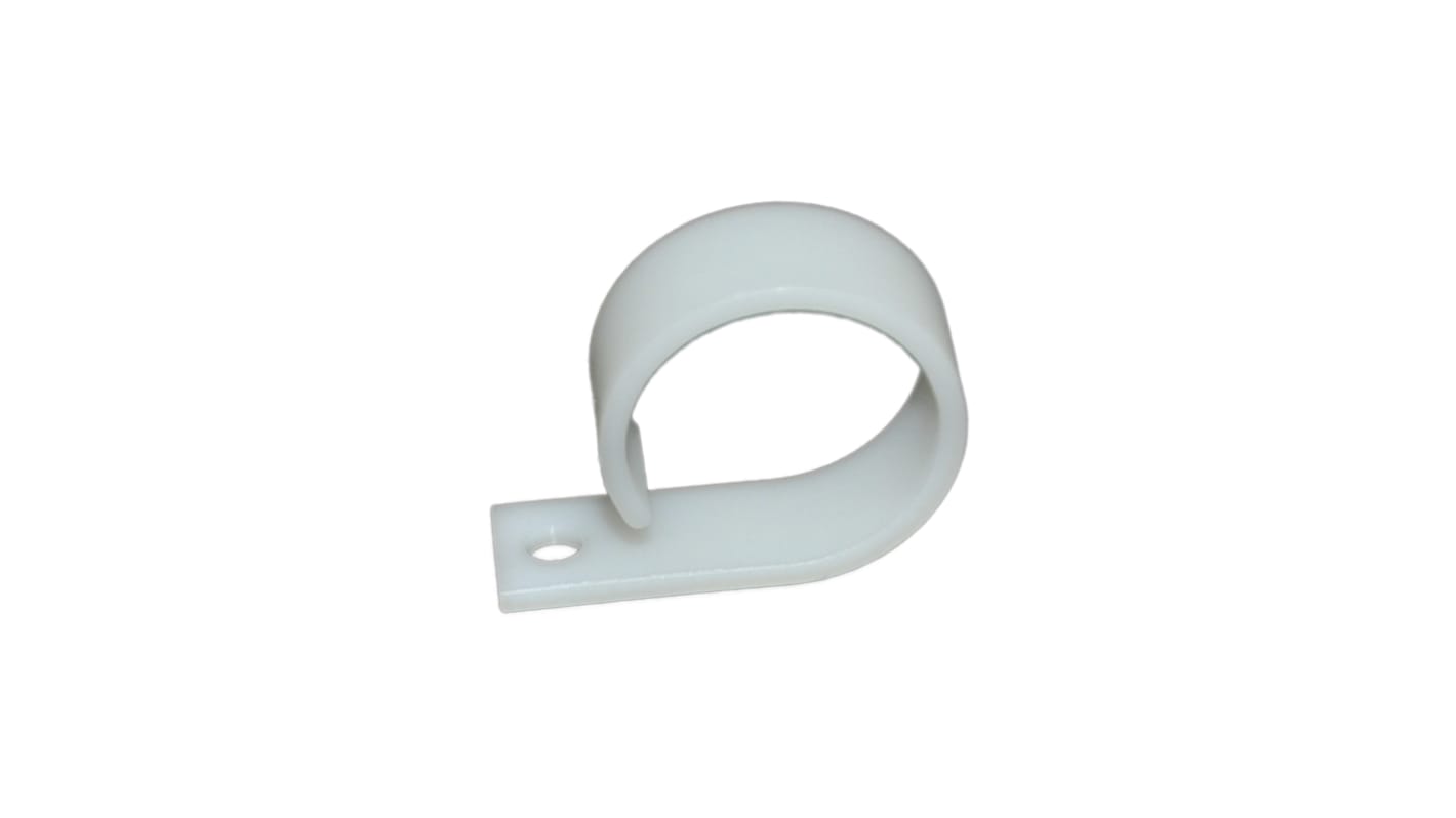 RS PRO Natural Nylon Cable Clip, 26mm Max. Bundle