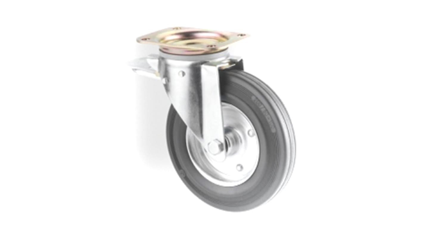 Tente Braked Swivel Castor Wheel, 205kg Capacity, 200mm Wheel