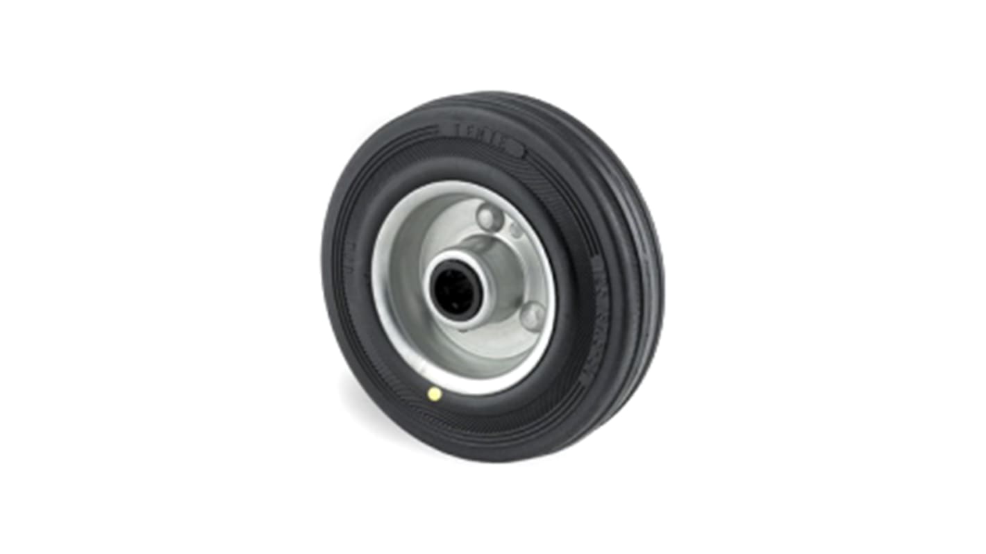 Tente Black Rubber Roller Bearing Trolley Wheel, 70kg