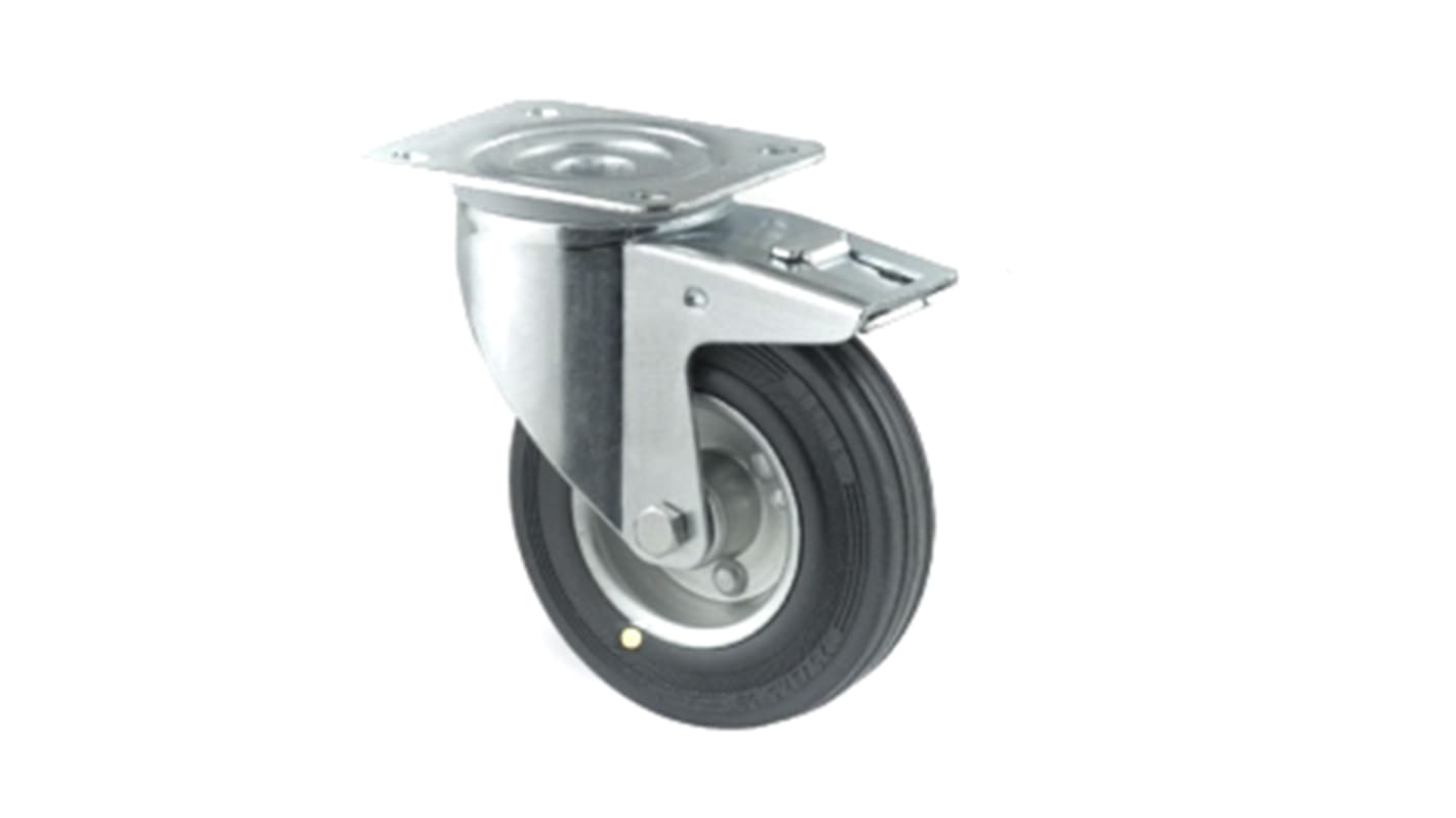 Tente Braked Swivel Castor Wheel, 100kg Capacity, 125mm Wheel