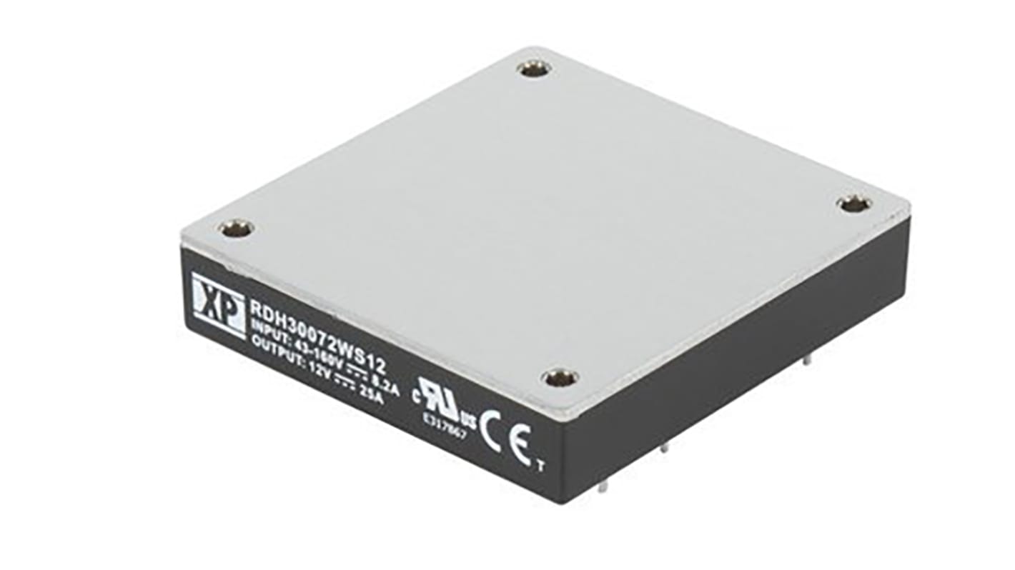 XP Power RDH300 DC-DC Converter, 48V dc/ 6.25A Output, 43 → 160 V dc Input, 300W, Through Hole