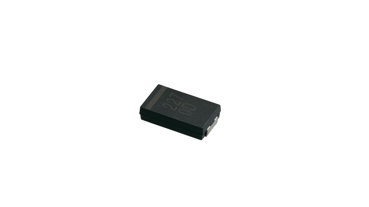 Condensador de polímero Murata serie ECAS, 220μF, ±20%, 4V dc, mont. SMD, 7.3 x 4.3 x 2.8mm