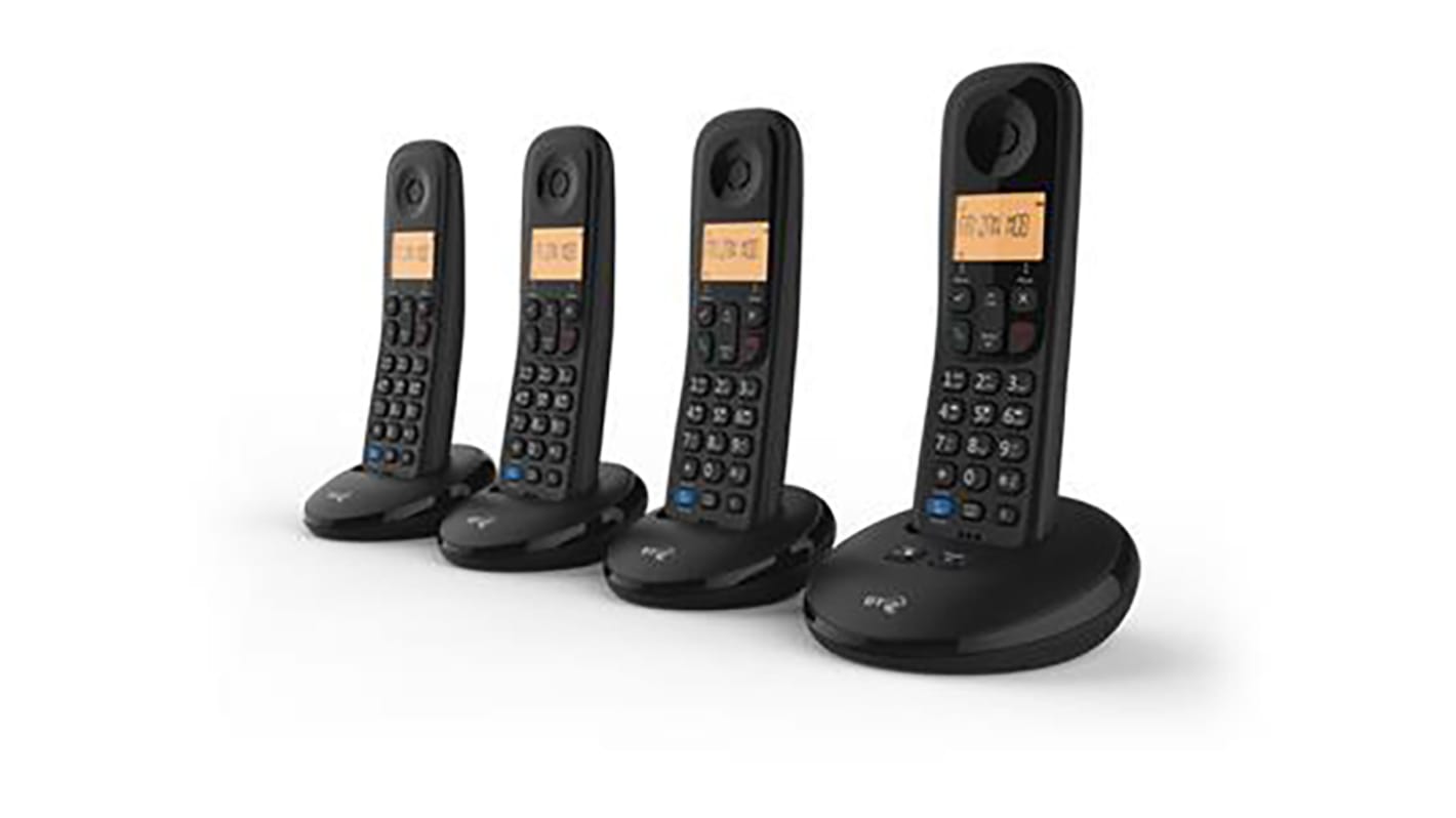 BT Everyday DECT TAM Telefon, 4 Mobilteile 20 Schnurlos, Desktop