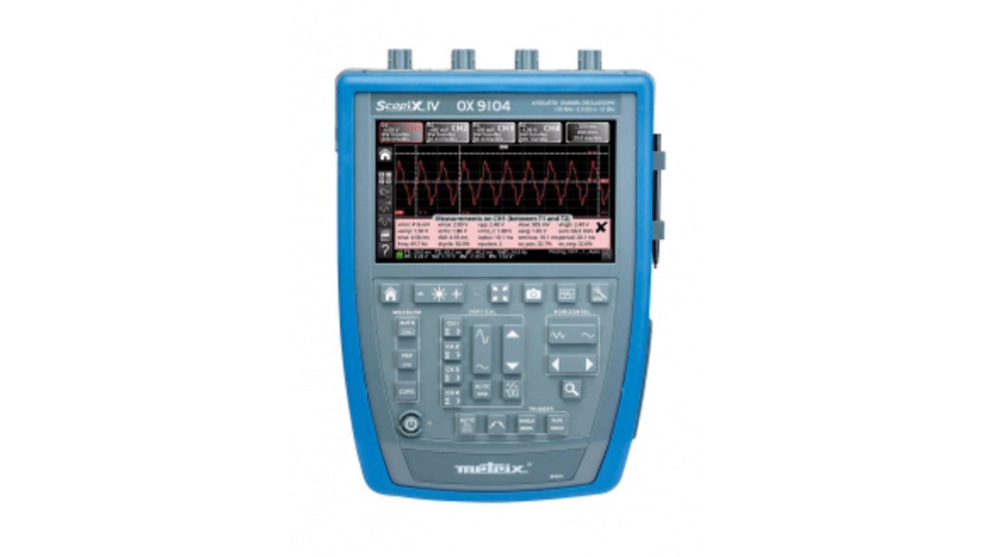 Metrix OX9104 Speicher Handheld Oszilloskop 4-Kanal Analog 100MHz Ethernet, USB, WLAN, Micro-SD