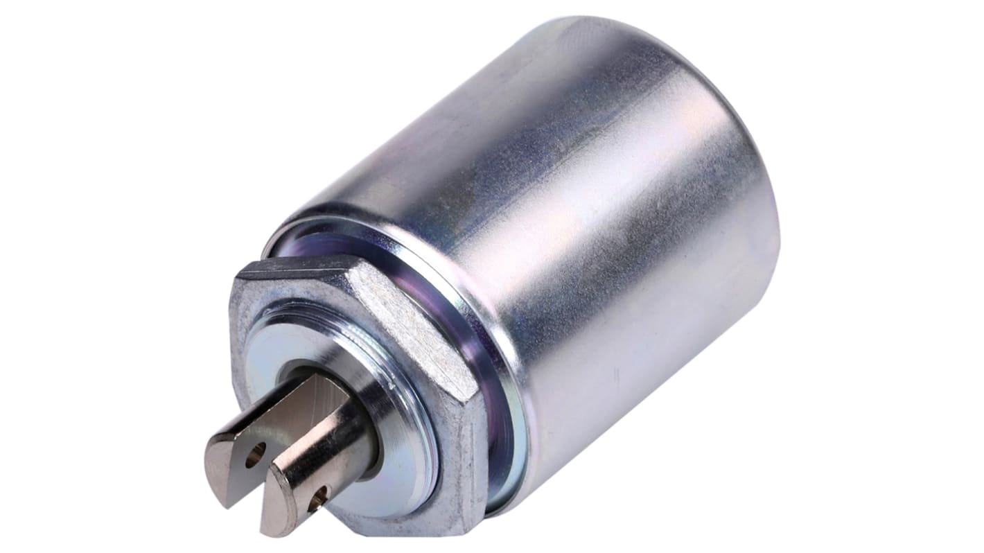 Lineární solenoid, 11.49Ω, 11,2 V DC, 25AWG