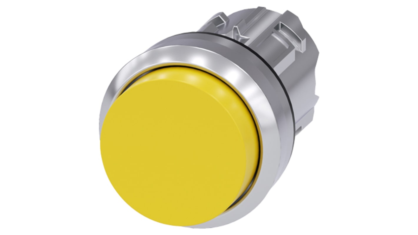 Siemens SIRIUS ACT Series Yellow Momentary Push Button, 22mm Cutout, IP66, IP67, IP69K