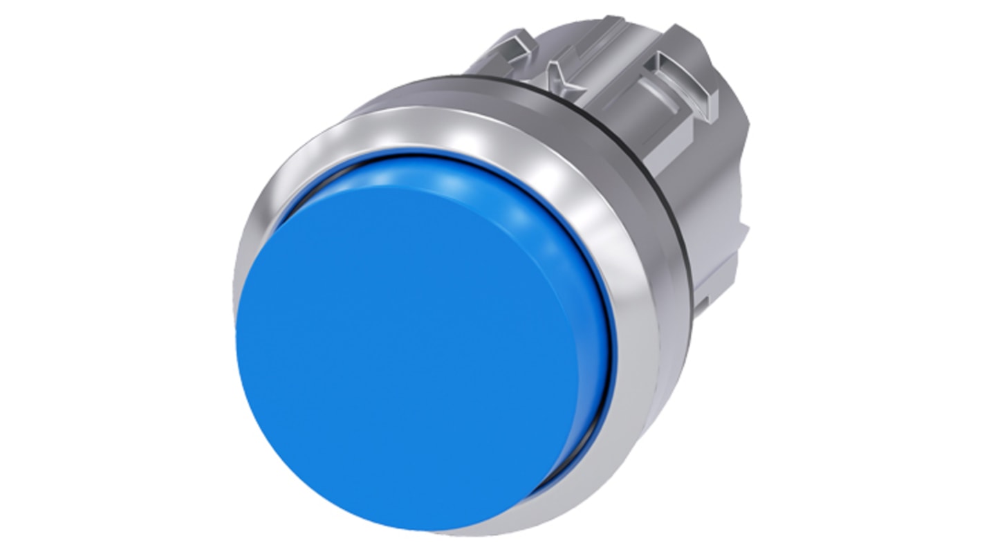 Pulsador Siemens serie SIRIUS ACT, Ø 22mm, de color Azul, Momentáneo, IP66, IP67, IP69K