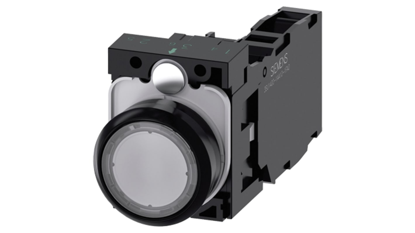 Siemens SIRIUS ACT Series Illuminated Push Button Complete Unit, Panel Mount, 22mm Cutout, SPDT