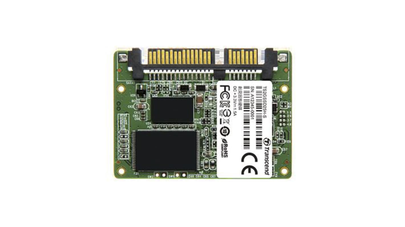 Transcend SSD25H-S, Half-Slim Intern HDD-Festplatte SATA II Industrieausführung, SLC, 2 GB, SSD