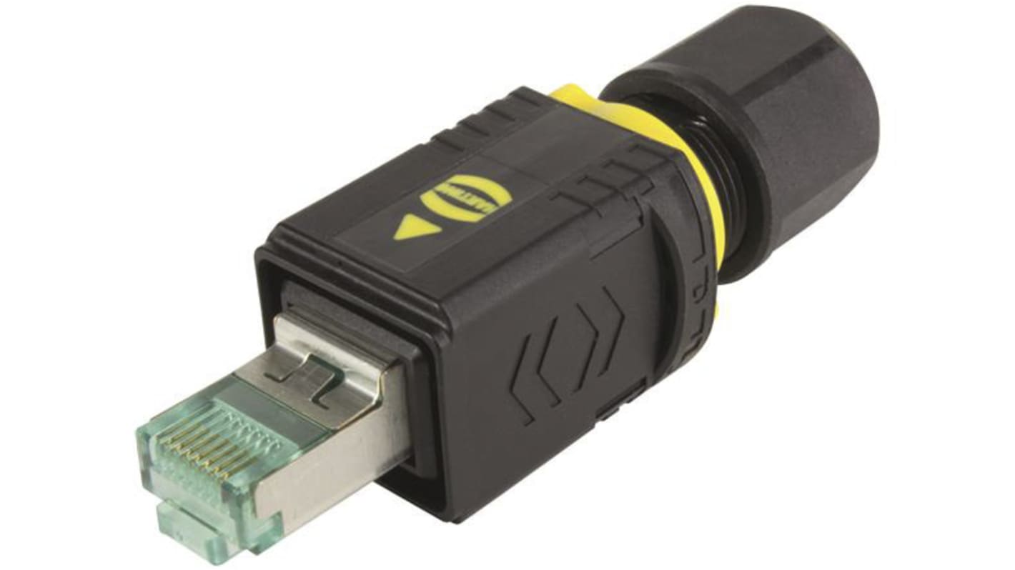 Connettore RJ45 Maschio HARTING Cat6a, 1 via, Montaggio su cavo