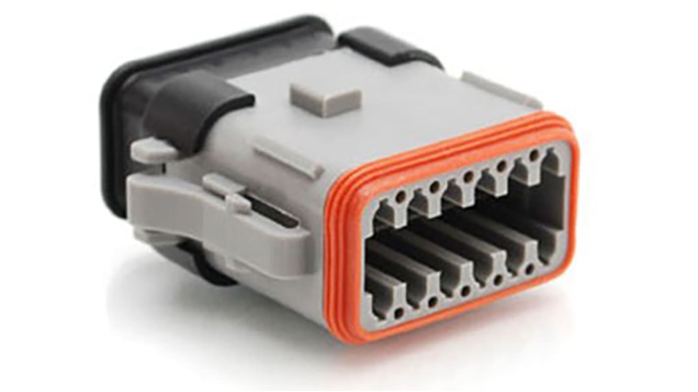 Złącze samochodowe 12-pinowe Amphenol Industrial 2-rzędowe Męski 13A AT Montaż na kablu Połączenie zagniatane Złącze