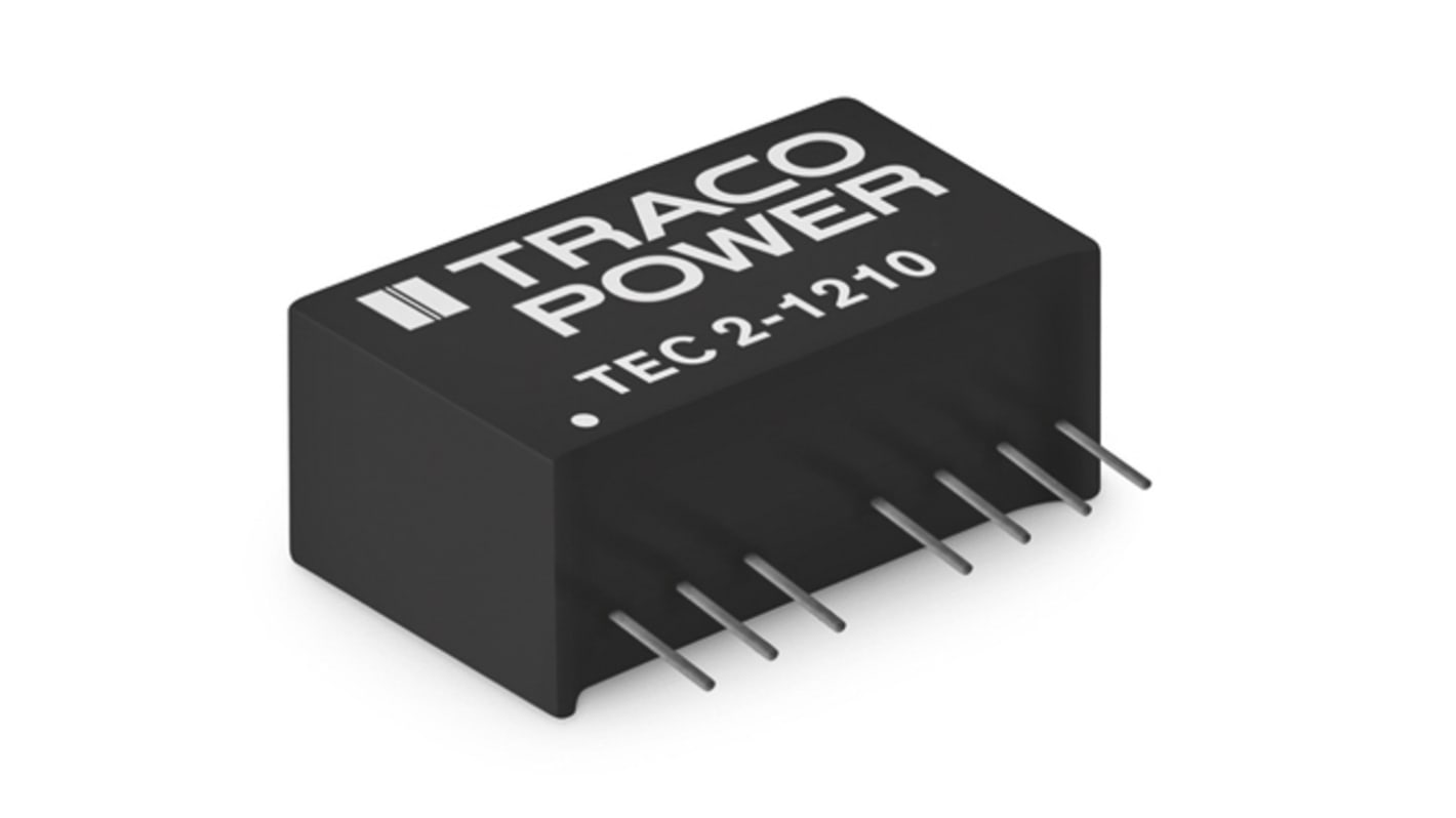 TRACOPOWER TEC 2 DC-DC Converter, 3.3V dc/ 500mA Output, 4.5 → 13.2 V dc Input, 2W, Through Hole, +95°C Max Temp