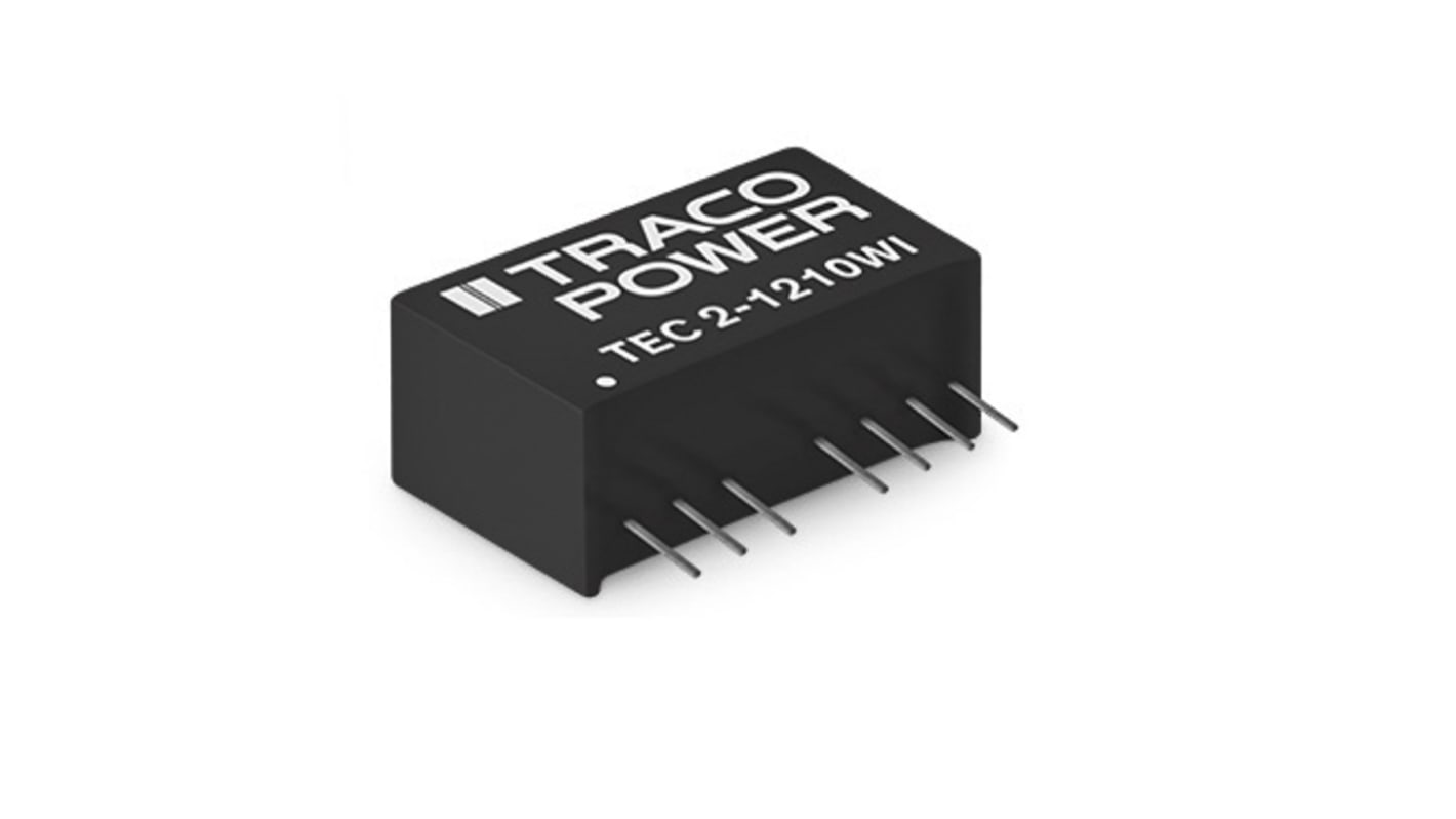 TRACOPOWER TEC 2WI DC-DC Converter, 5V dc/ 400mA Output, 18 → 75 V dc Input, 2W, Through Hole, +93°C Max Temp