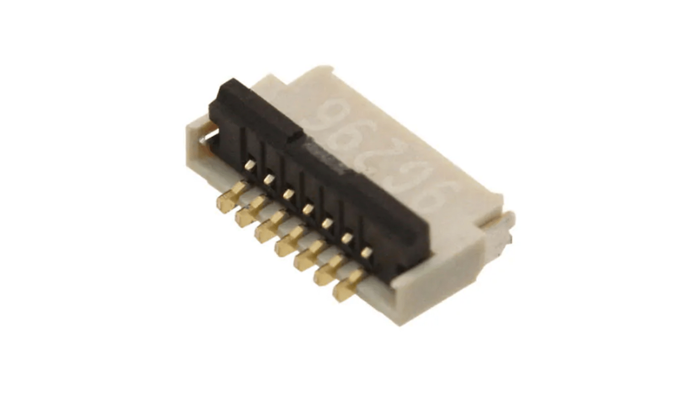 Hirose, FH, 53 0.25mm Pitch 7 Way Horizontal Female FPC Connector, ZIF Bottom Contact