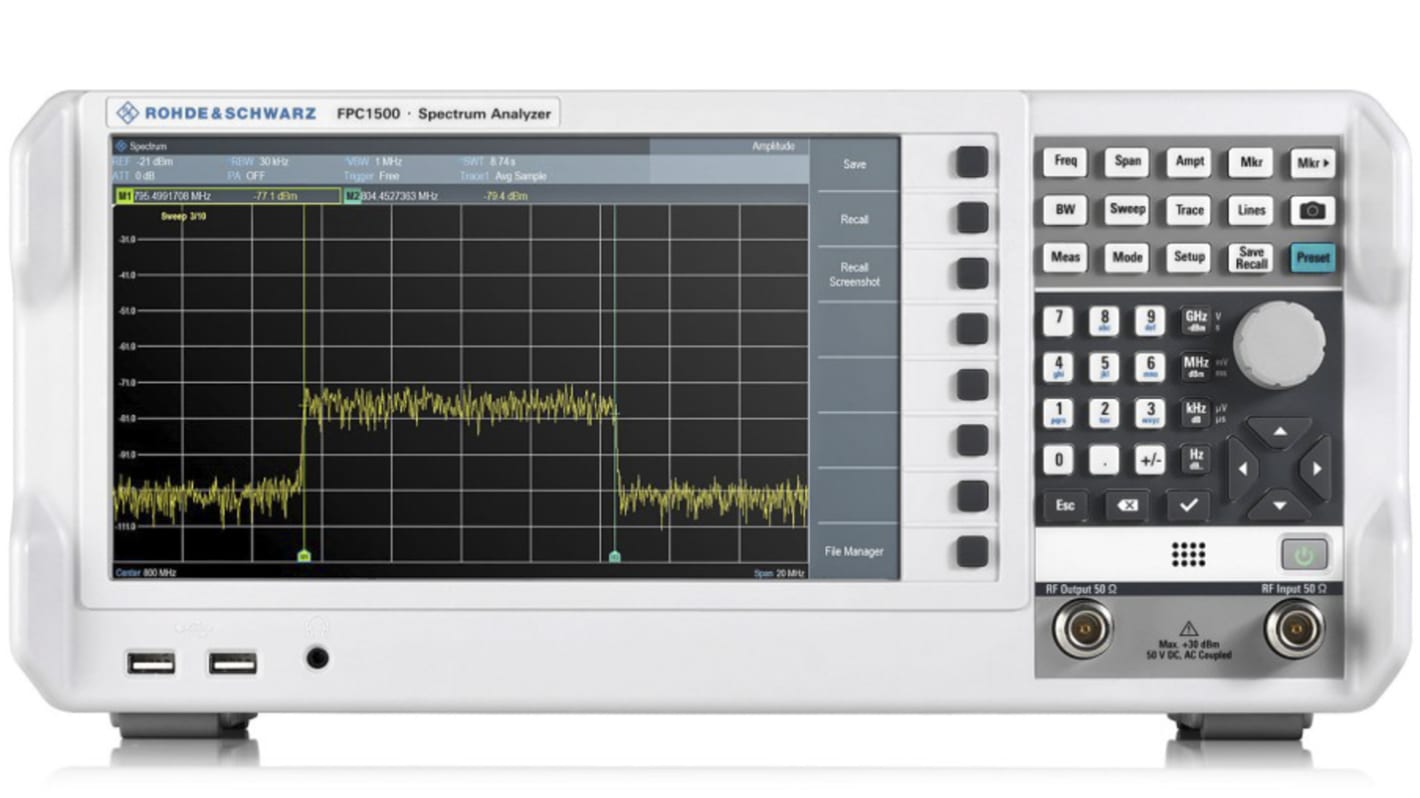 Analyseur de spectre de table Rohde & Schwarz FPC1500 5 kHz → 1 GHz, 1 voies