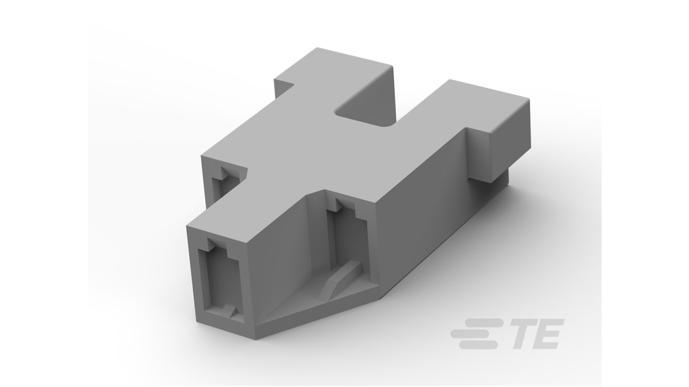 TE Connectivity Crimpkontaktgehäuse, Buchse, PBT, Grau, 3-polig