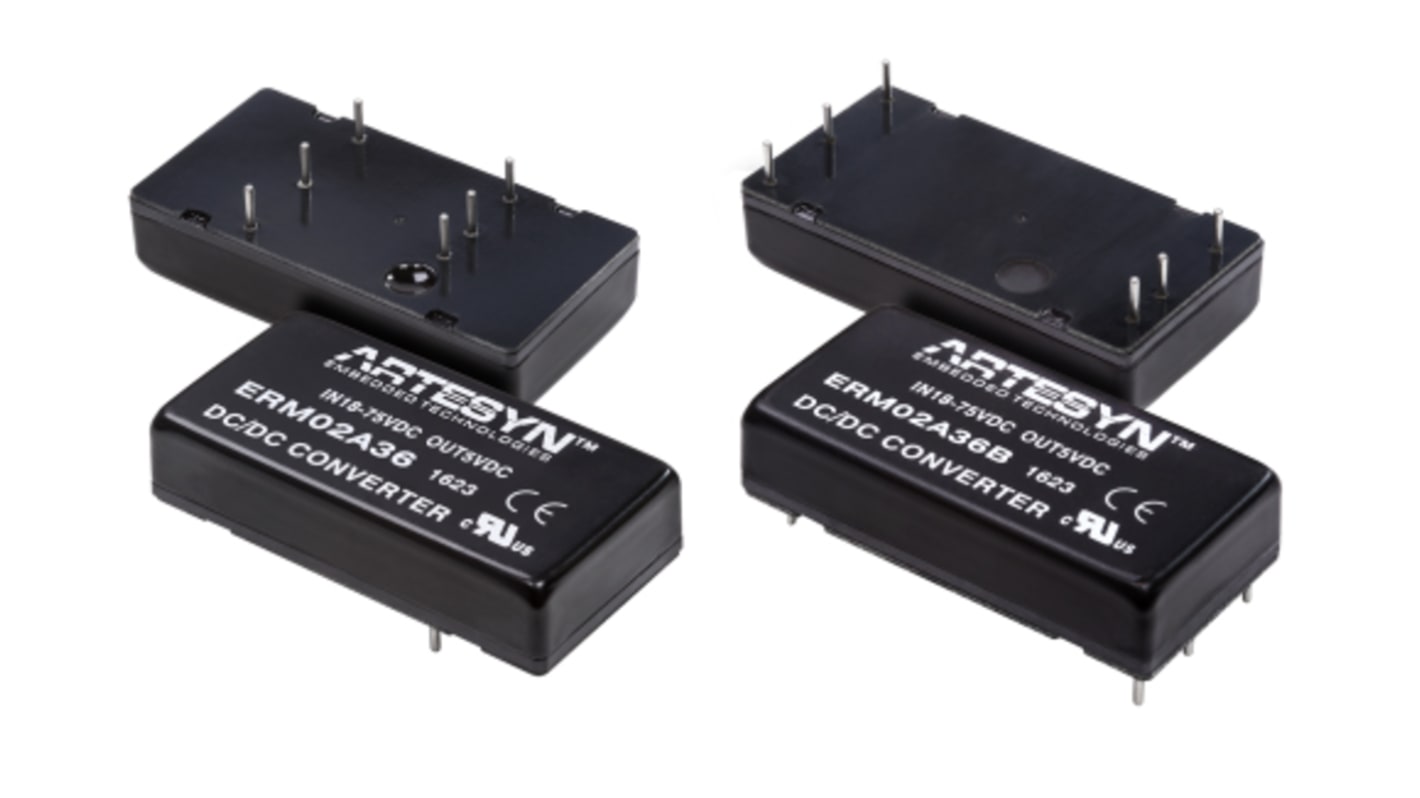 Artesyn DC-DCコンバータ Vout：15V dc 18 → 75 V dc, 10W, ERM00C36B