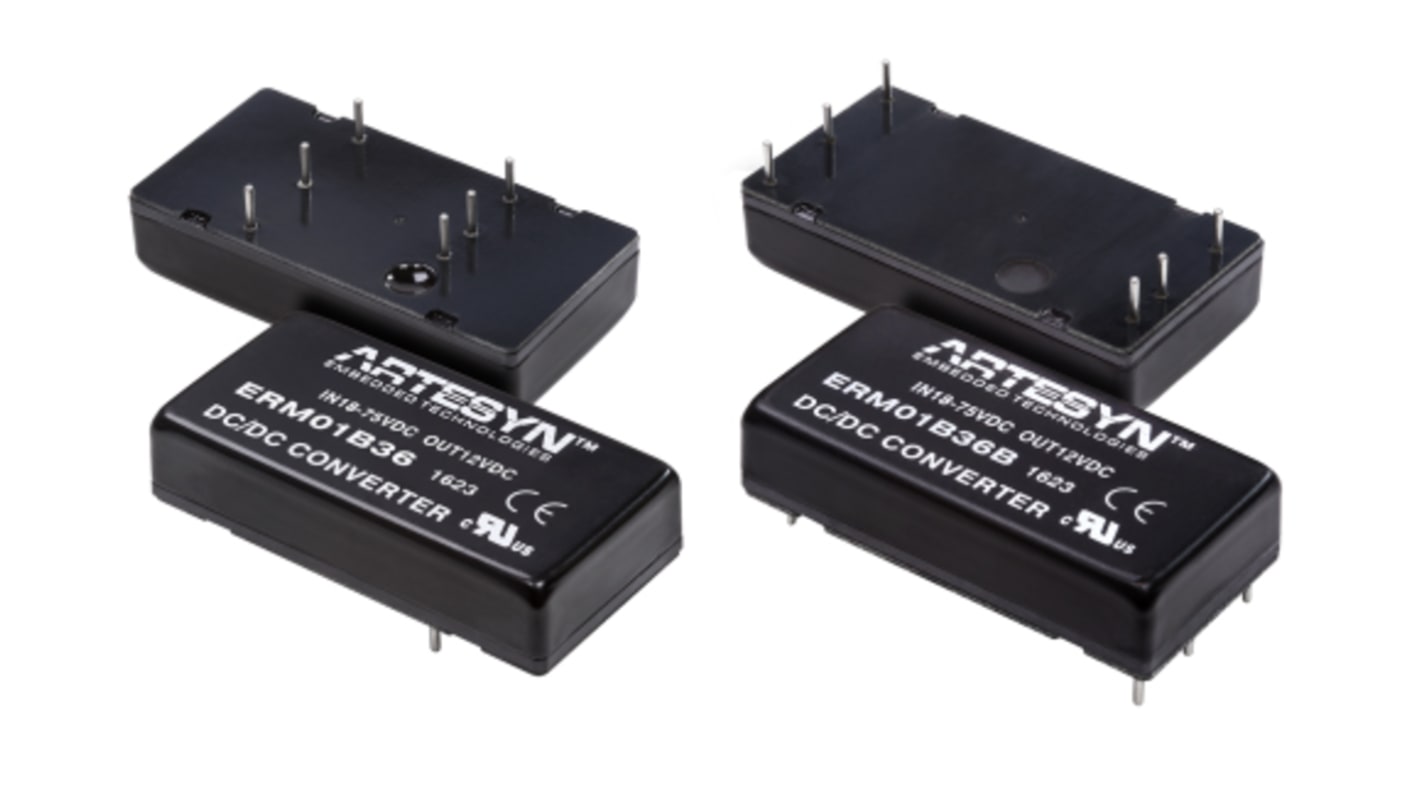 Artesyn ERM DC/DC-Wandler 20W 18 V dc IN, ±15V dc OUT / 660mA Durchsteckmontage 3kV dc isoliert