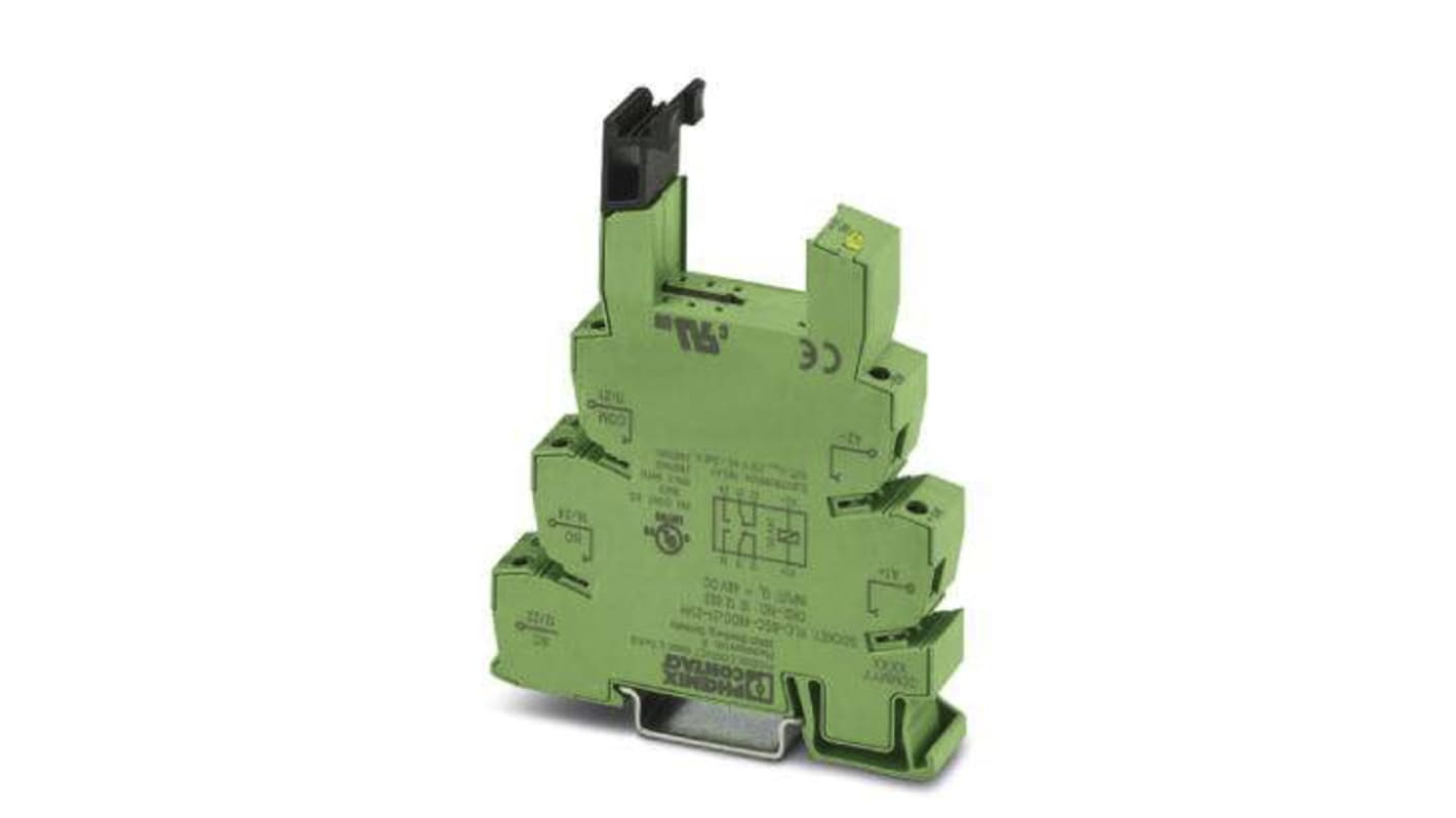 Support relais Phoenix Contact série PLC-BSC 2 contacts, Rail DIN, 48V c.c., pour Interface relais PLC