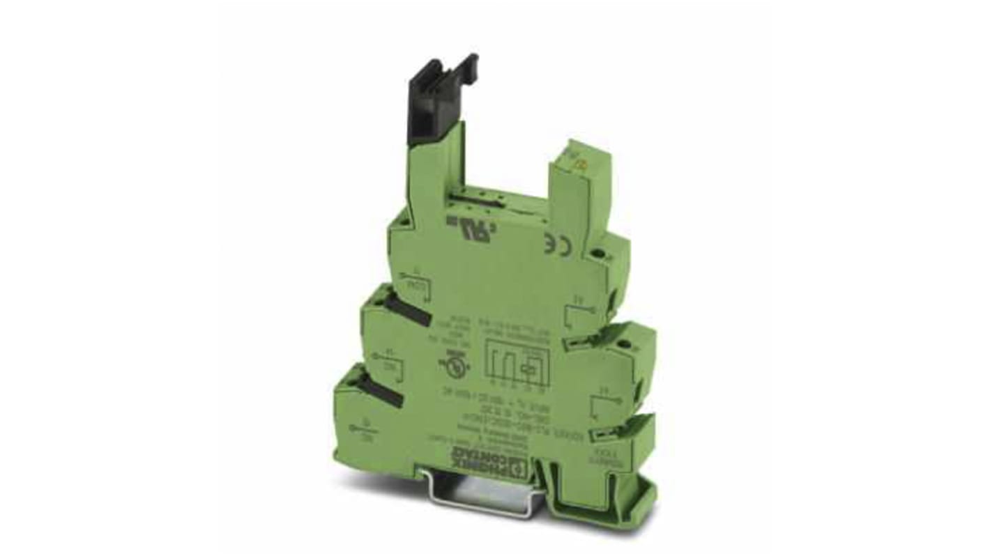 Support relais Phoenix Contact série PLC-BSC 1 contacts, Rail DIN, 120V c.a. / V c.c., pour Interface relais PLC