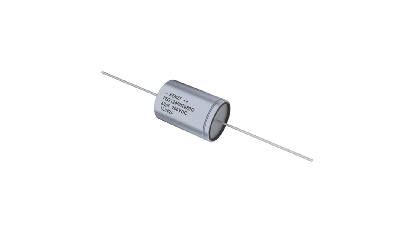 KEMET PEG124, THT Aluminium-Elektrolyt Kondensator 2200μF -10 → +30% / 40V dc, Ø 20mm x 37mm, bis 125°C