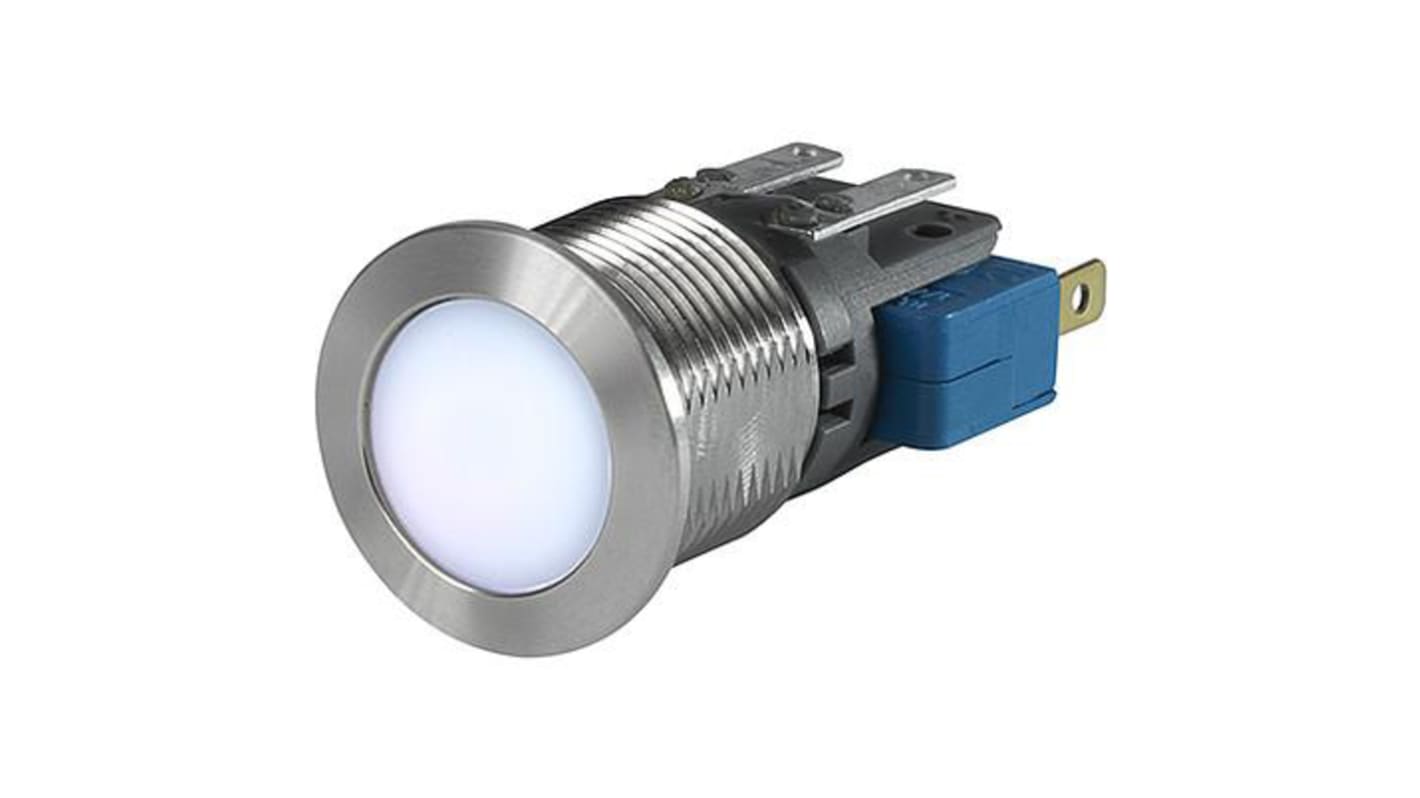 Interruttore capacitivo, 10A, 24V cc LED Bianco, attuatore: Grigio, IP40, IP67