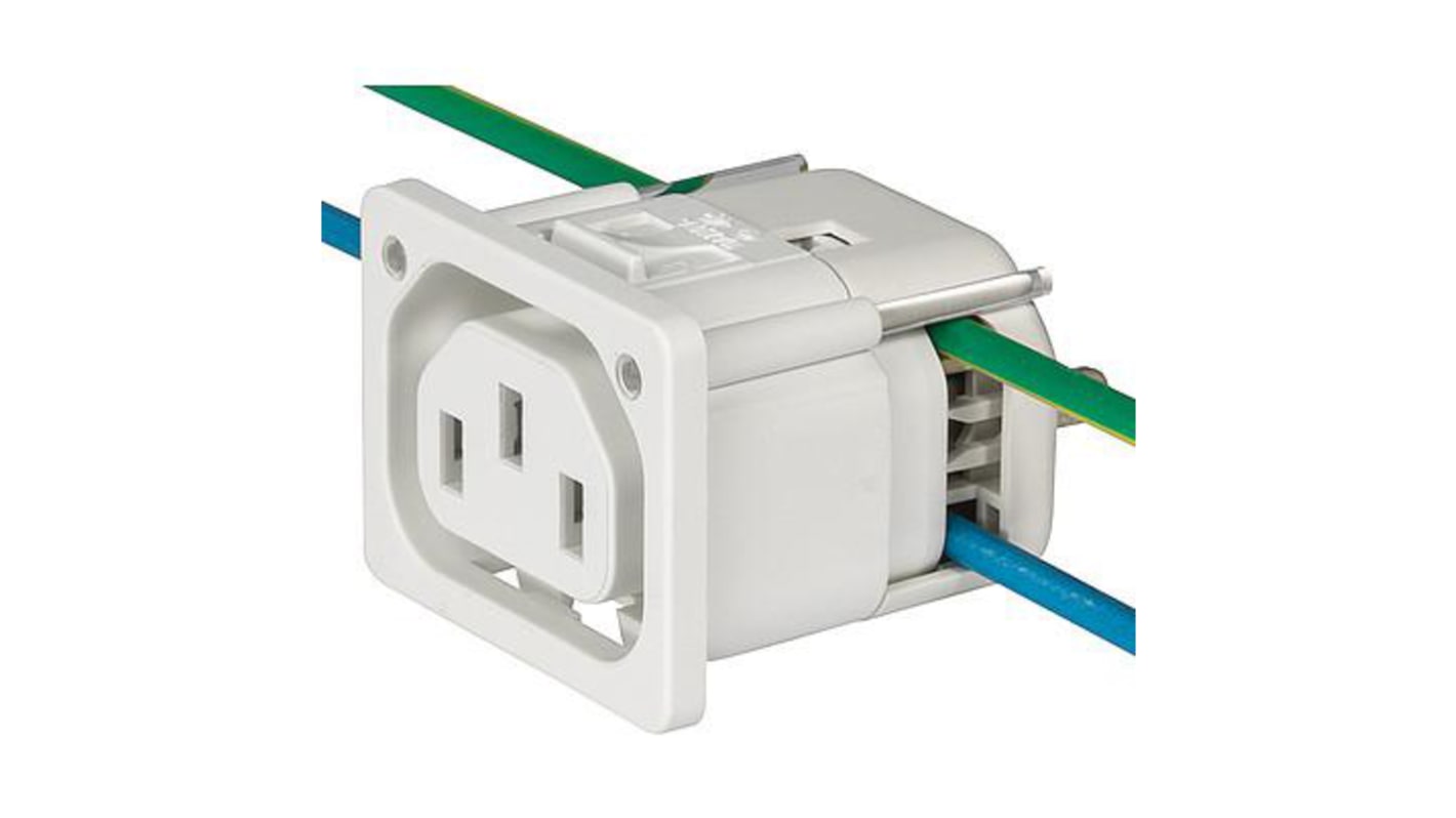 Schurter Snap-In IEC Connector Socket, 10A, 250 V