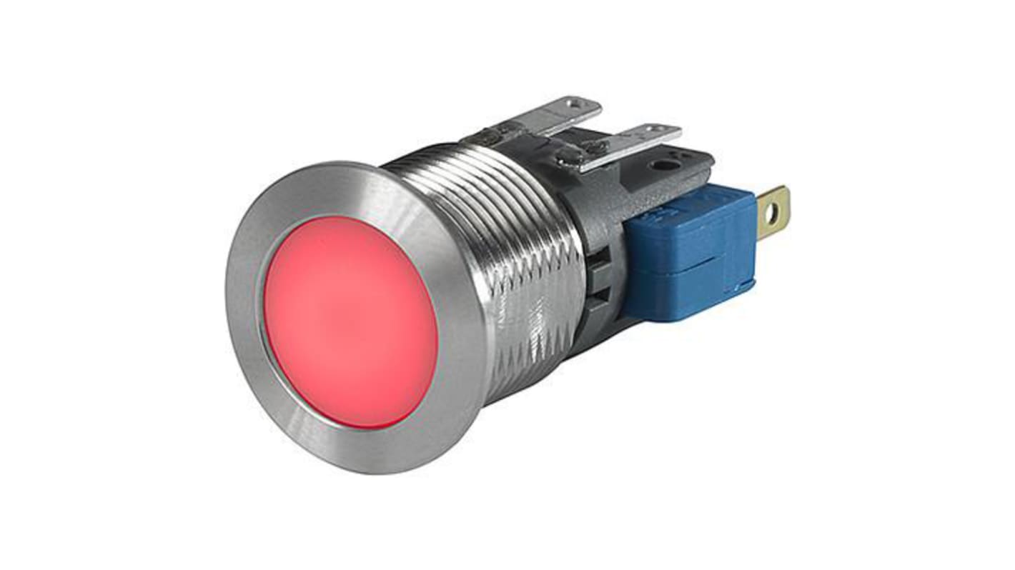 Schurter Capacitive Switch,Illuminated, Red, IP40, IP67 Ag