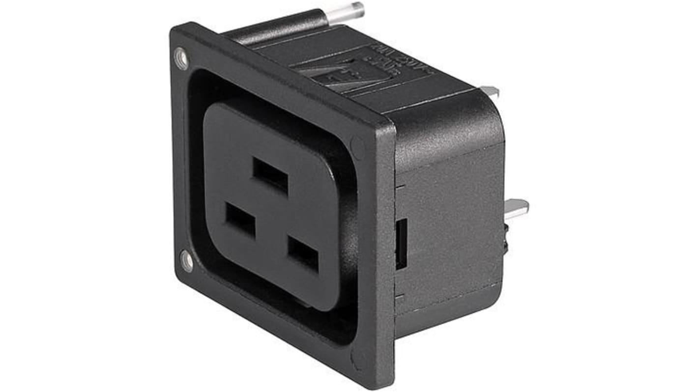 Schurter J Snap-In IEC Connector Socket, 16A, 250 V