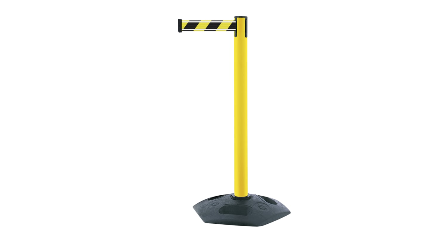 Tensator Black & Yellow Plastic Retractable Barrier, 3.65m, Yellow/Black Tape